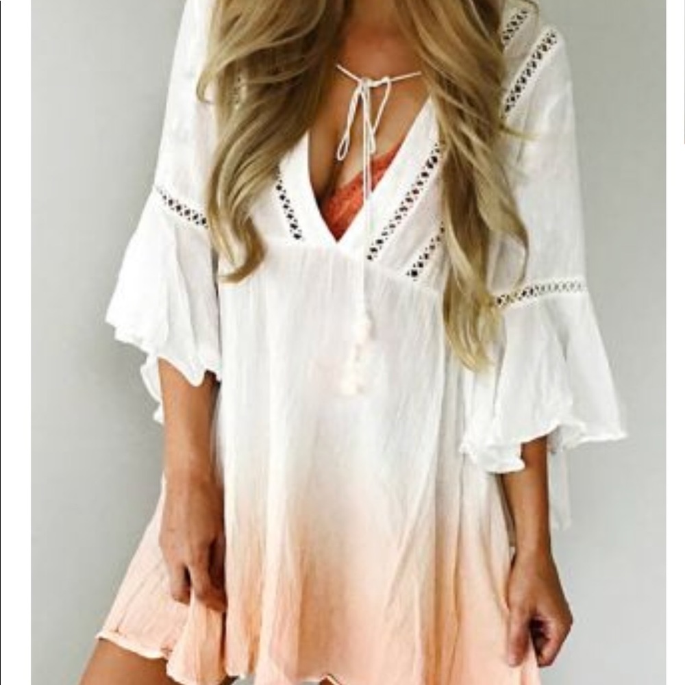 Boho style flowy beach cover up